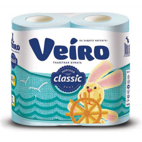 Туалетная бумага VEIRO Classic двухслойная, с декоративным тиснением и перфорацией